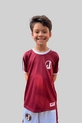 CAMISETA INFANTIL RETRÔ ANOS 80 JUVENTUS GRENÁ E BRANCO