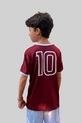 CAMISETA INFANTIL RETRÔ ANOS 80 JUVENTUS GRENÁ E BRANCO