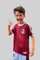 CAMISETA INFANTIL RETRÔ ANOS 80 JUVENTUS GRENÁ E BRANCO