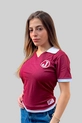 CAMISETA BABY LOOK POLO JUVENTUS GRENÁ E BRANCO